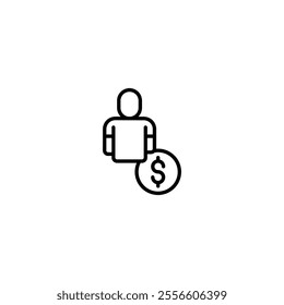 insurance personal pay outline icon and illustration
