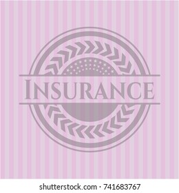 Insurance pink emblem. Vintage.