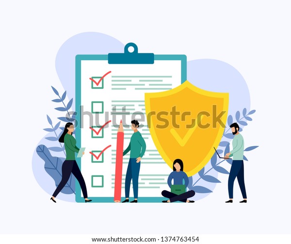 Insurance policy concept, data security,\
business concept vector\
illustration