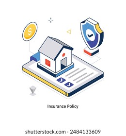 Insurance Policy concept vector isometric style stock illustration. EPS file