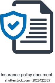 Concepto de icono de documento de póliza de seguro