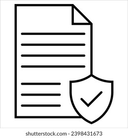 Insurance Policy Document, Insurances line icon, sign, symbol