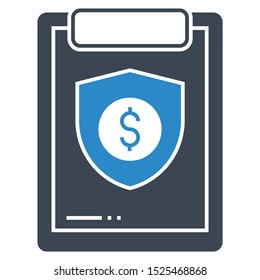 Insurance policy file folder form concept vector icon