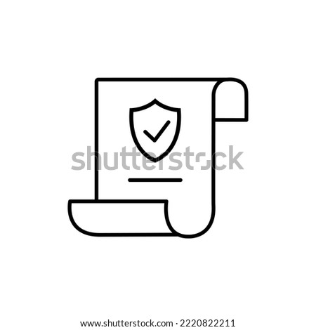 Insurance Policy Icon. Contract Coverage icon. Insurance policy symbol in flat style. Report vector illustration on white isolated background.