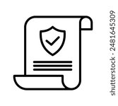 Insurance policy Icon. contract sign. Insurance policy symbol color editable