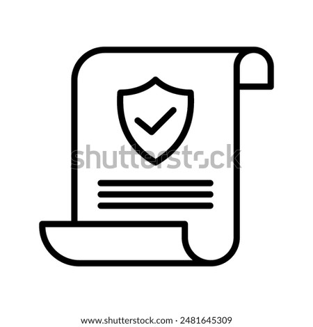 Insurance policy Icon. contract sign. Insurance policy symbol color editable