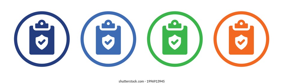 Symbol Versicherungspolice. Dokumentenzeichen abdecken. Symbol für Versicherungsnehmer. Vektorgrafik