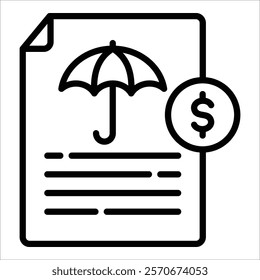 Insurance Policy Icon Element For Design