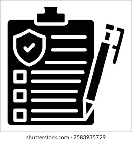 Insurance Policy Icon Element For Design