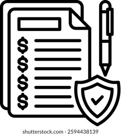 Insurance Policy Icon Element For Design