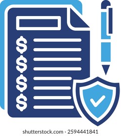 Insurance Policy Icon Element For Design