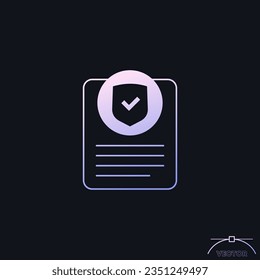 icono de póliza de seguro con gradiente