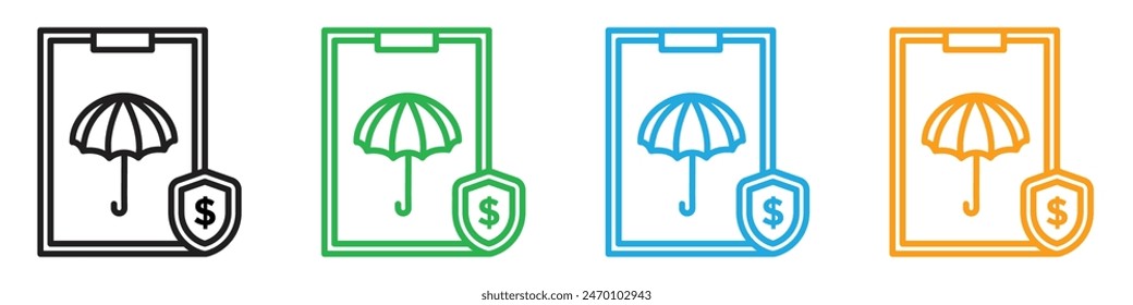 Insurance policy icon illustrating financial protection and coverage, suitable for insurance companies and policy education