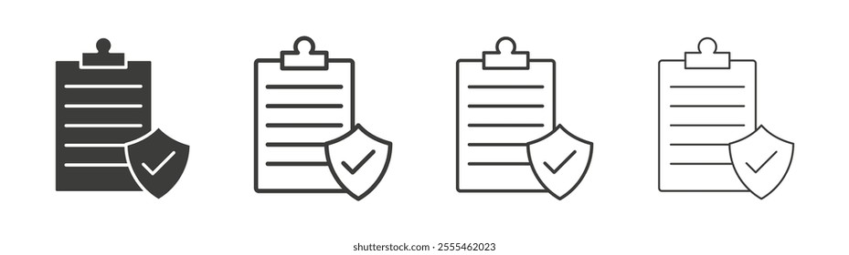 Insurance policy icon pack. vector illustration