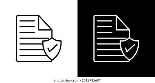 Insurance policy icon set. Black illustration isolated for graphic and web design