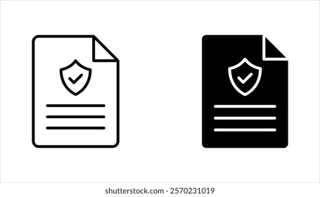 Insurance policy Icon set. contract sign. vector illustration on white background