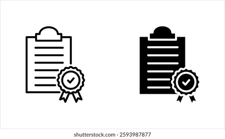 Insurance policy icon set. contract sign. Insurance policy symbol color editable. on a white background.