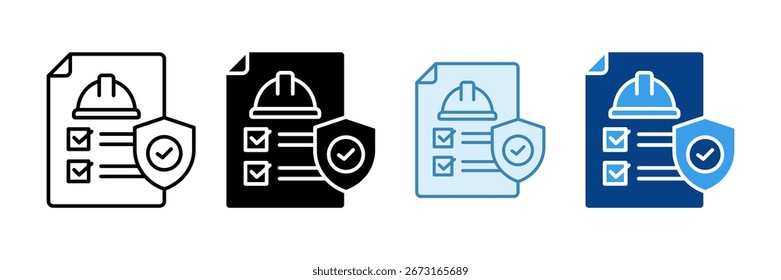 Insurance Policy Icon Set Multiple Style Collection