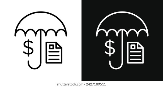 Insurance policy icon set. Vector illustration