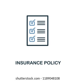 Insurance Policy icon in two color design. Line style icon from insurance collection. UX and UI. Pixel perfect premium insurance policy icon. For web design, apps, software and printing.