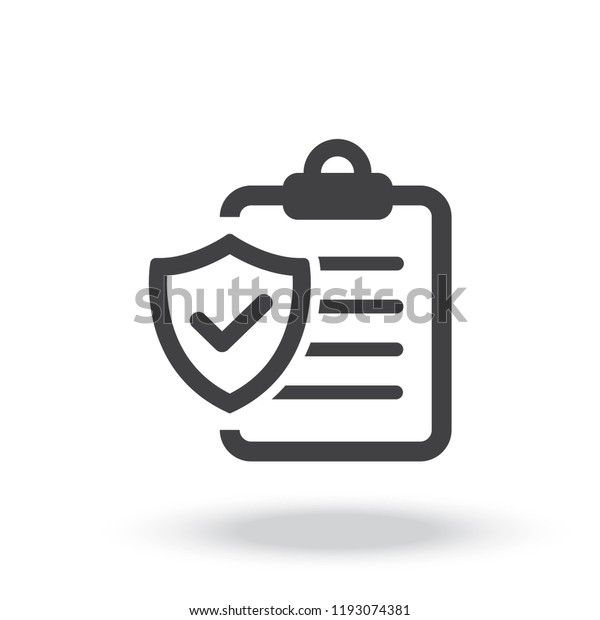 Insurance Policy Icon Vector Stock Vector (Royalty Free) 1193074381