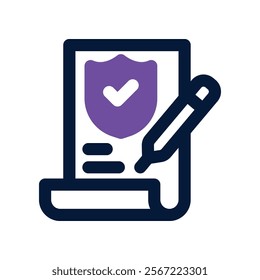 insurance policy icon. vector dual tone icon for your website, mobile, presentation, and logo design.