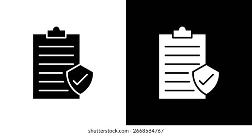 Icono de póliza de seguro, icono de Vector plano. Ilustración plana.
