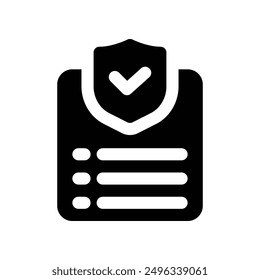 insurance policy icon. vector glyph icon for your website, mobile, presentation, and logo design.