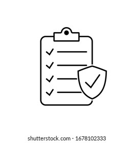Insurance policy icon, vector icon isolated on white background