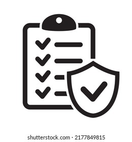 Icono de póliza de seguro, icono vector aislado en fondo blanco