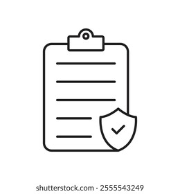 Insurance policy icon vector isolated on white background.