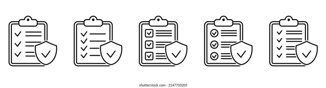 Insurance policy icon, vector line icon isolated on white background