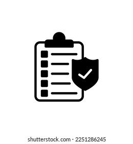 Icono de póliza de seguro en vector. Logotipo