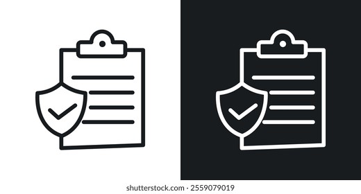 Insurance policy icons. vector set in black colors