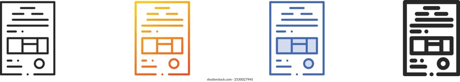 insurance policy icon.Thin Linear, Gradient, Blue Stroke and bold Style Design Isolated On White Background