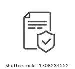 Insurance policy line icon. Risk coverage document sign. Policyholder symbol. Quality design element. Editable stroke. Linear style insurance policy icon. Vector