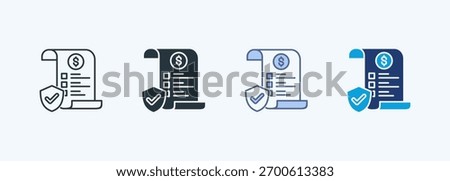 Insurance Policy Multiple Style Icon Collection