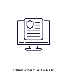 insurance policy online line icon