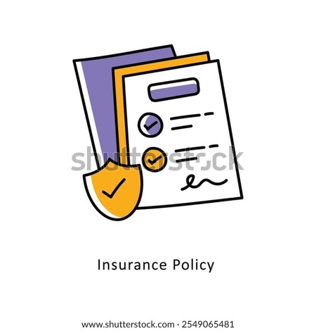 Insurance Policy Vector Filled Outline icons style illustration. EPS 10 File