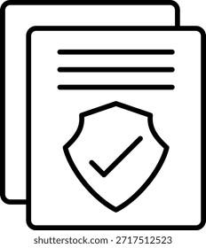 Icono de Vector de póliza de seguro. Se puede utilizar para aplicaciones de impresión, móviles y de Web.