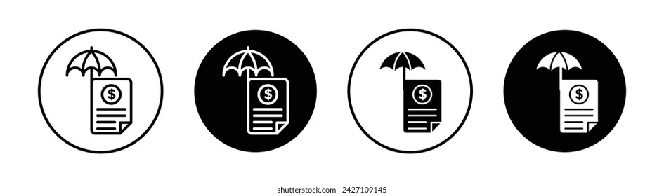 Insurance policy vector line icon illustration.