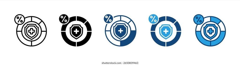 Insurance Premium icon set multiple style collection