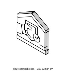insurance property estate home isometric icon vector. insurance property estate home sign. isolated symbol illustration