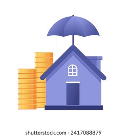 Insurance property illustration isolated white background