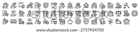 Insurance Protection Coverage Policy Icon Collection