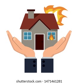 insurance protection risk security, safe house cartoon vector illustration graphic design