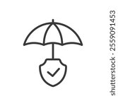 Insurance protection umbrella, icon in line design. Insurance, protection, umbrella, coverage on white background vector. Insurance protection umbrella, icon in line design editable stroke icon