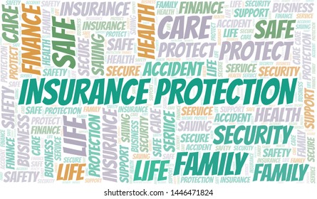 Insurance Protection word cloud vector made with text only