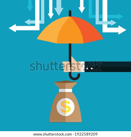 Insurance protects deposit risk, Vector illustration in flat style