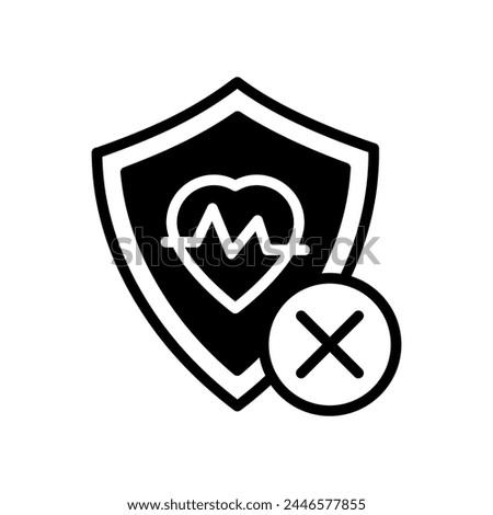 Insurance Rejected icon in vector. Logotype
